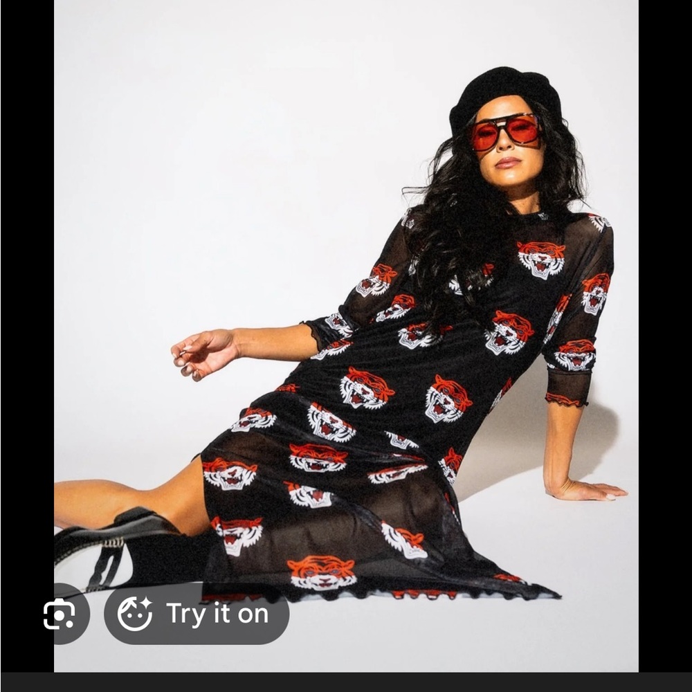 Dressed in LALA Black and Red Long Sleeve Dress